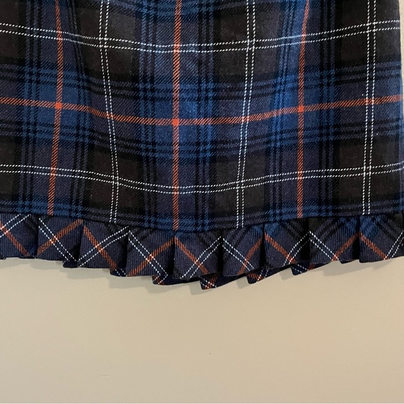 CAbi Women’s Heritage Plaid Pleated Ruffle Hem Preppy Wool Blend Skirt Size 6 - Picture 2 of 11